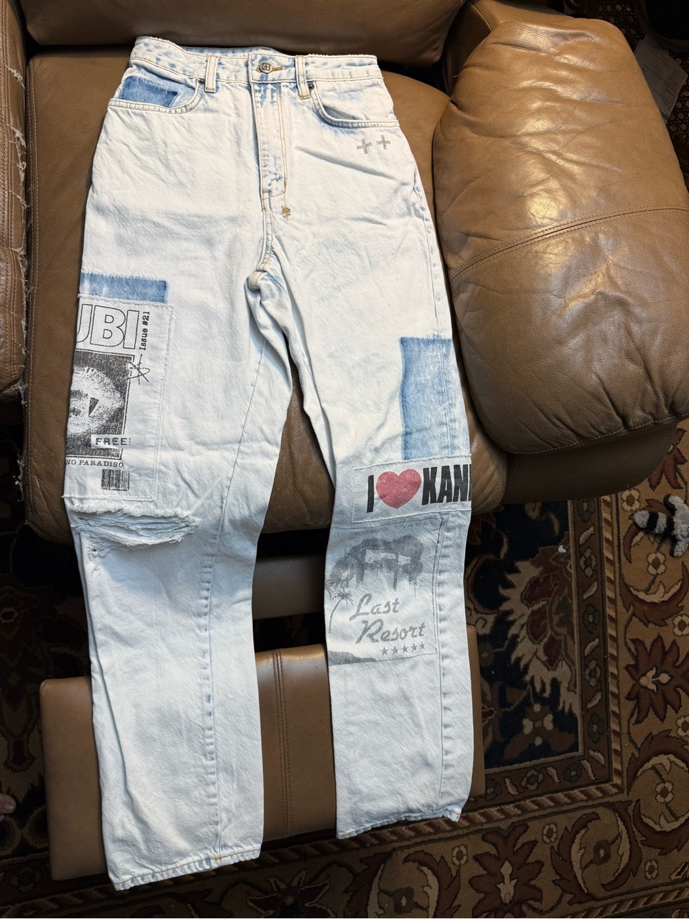 Ksubi Light Blue Graphic Straight Jeans